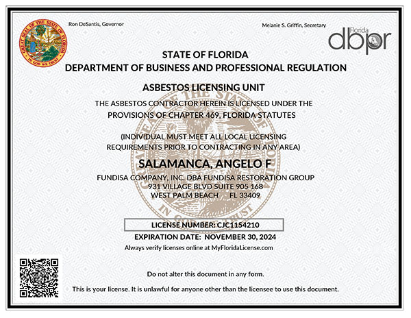 Asbestos Contractor License